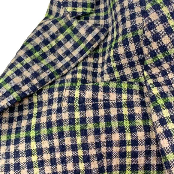La MINIATURA Black‎ Tan Green Check Single Breast Blazer